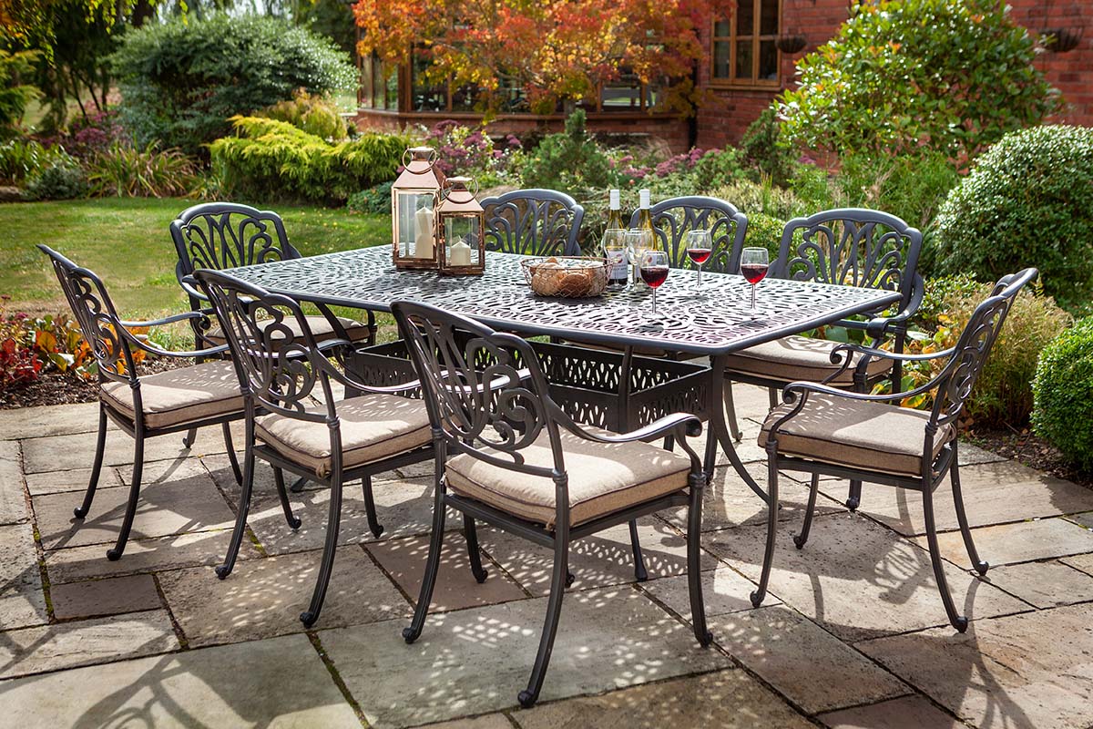 Amalfi 8 Seat Rectangular Dining Set