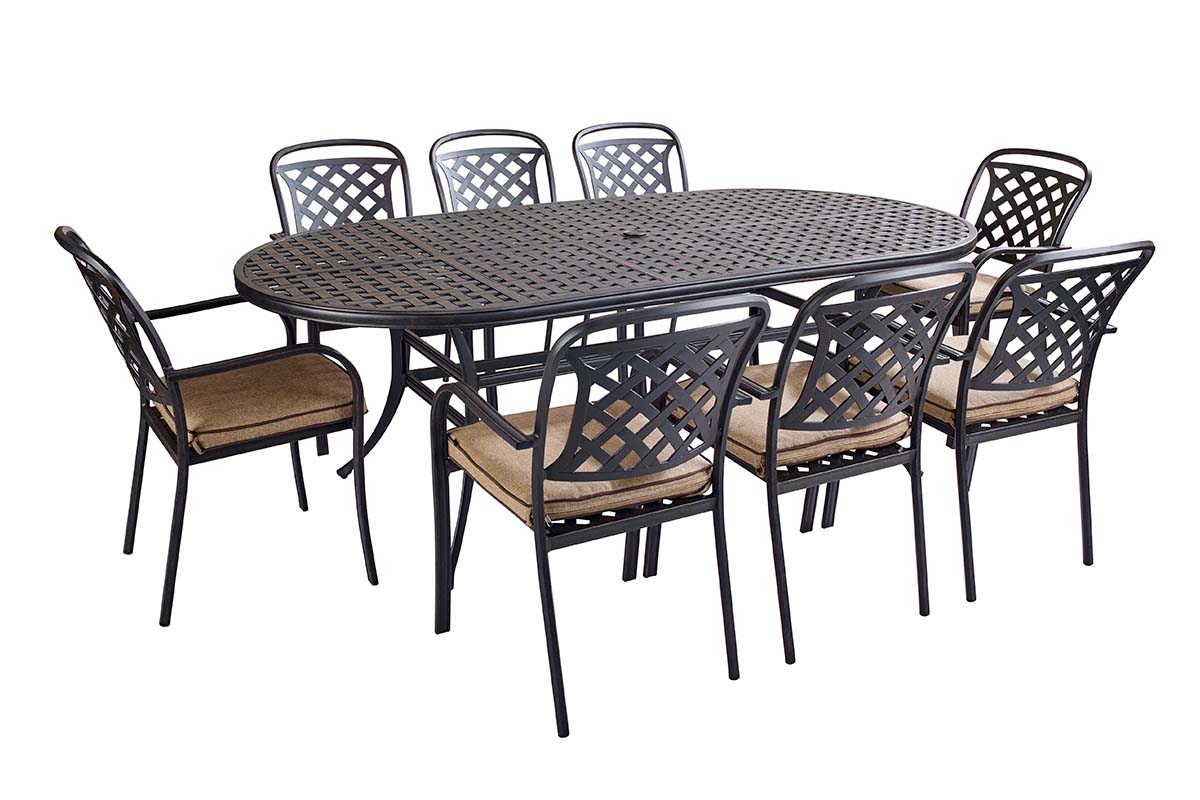 Berkeley 8 Seat Oval Dining Set