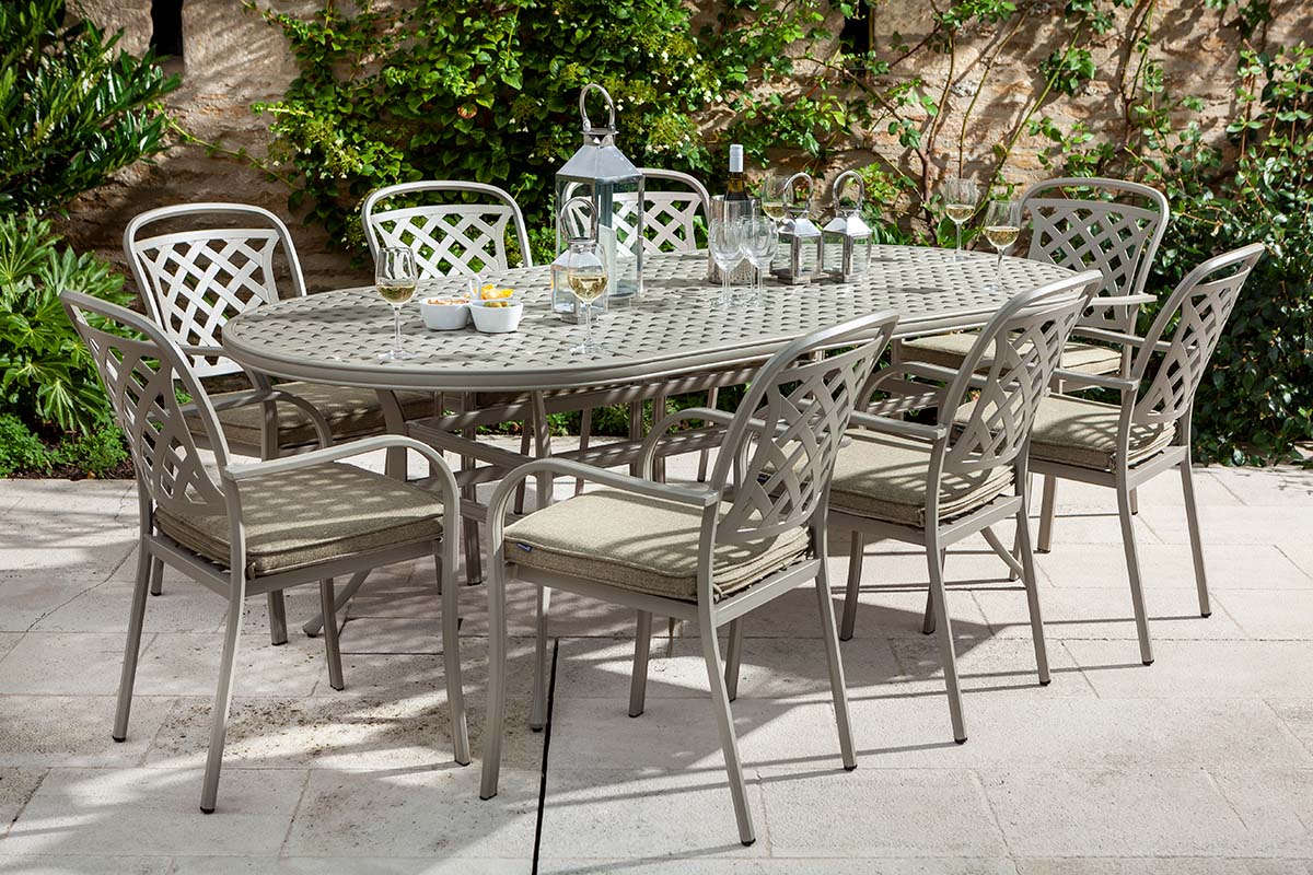 Berkeley 8 Seat Oval Dining Set Berkeley Cast Aluminium Garden Furniture