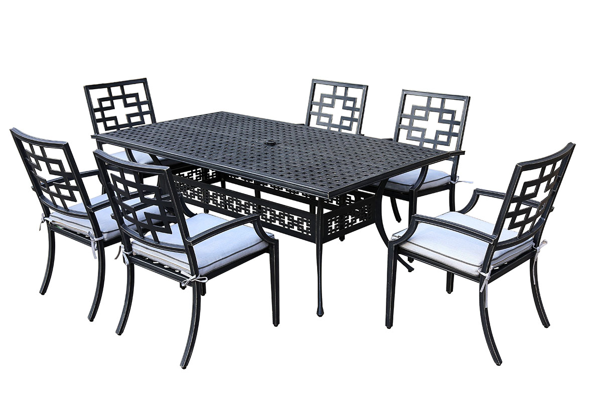 Deco 6 Seat Rectangular Dining Set