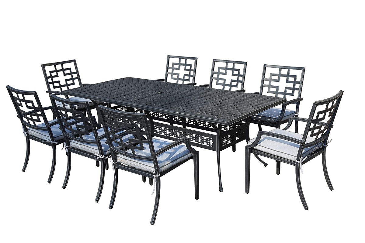Deco 8 Seat Rectangular Dining Set