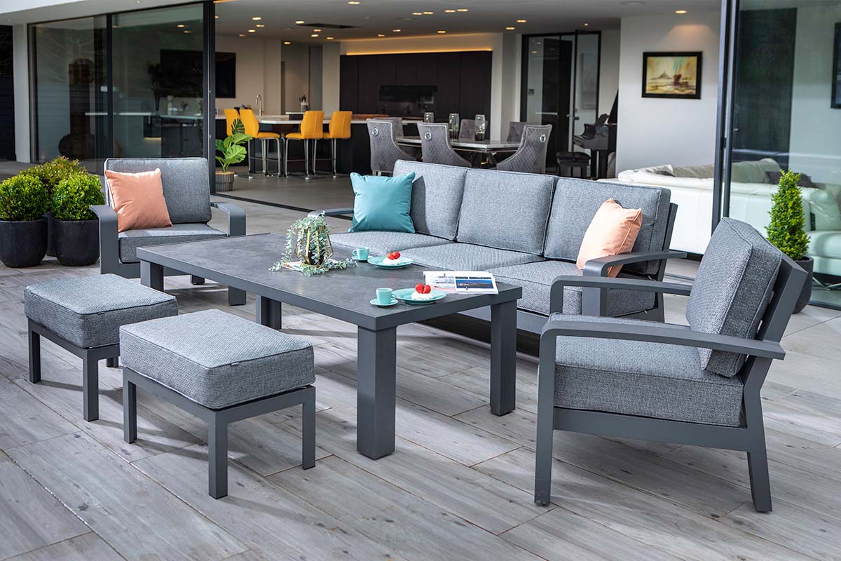 Aurora 3 Seat Casual Lounge Set Aurora Aluminium Garden Furniture