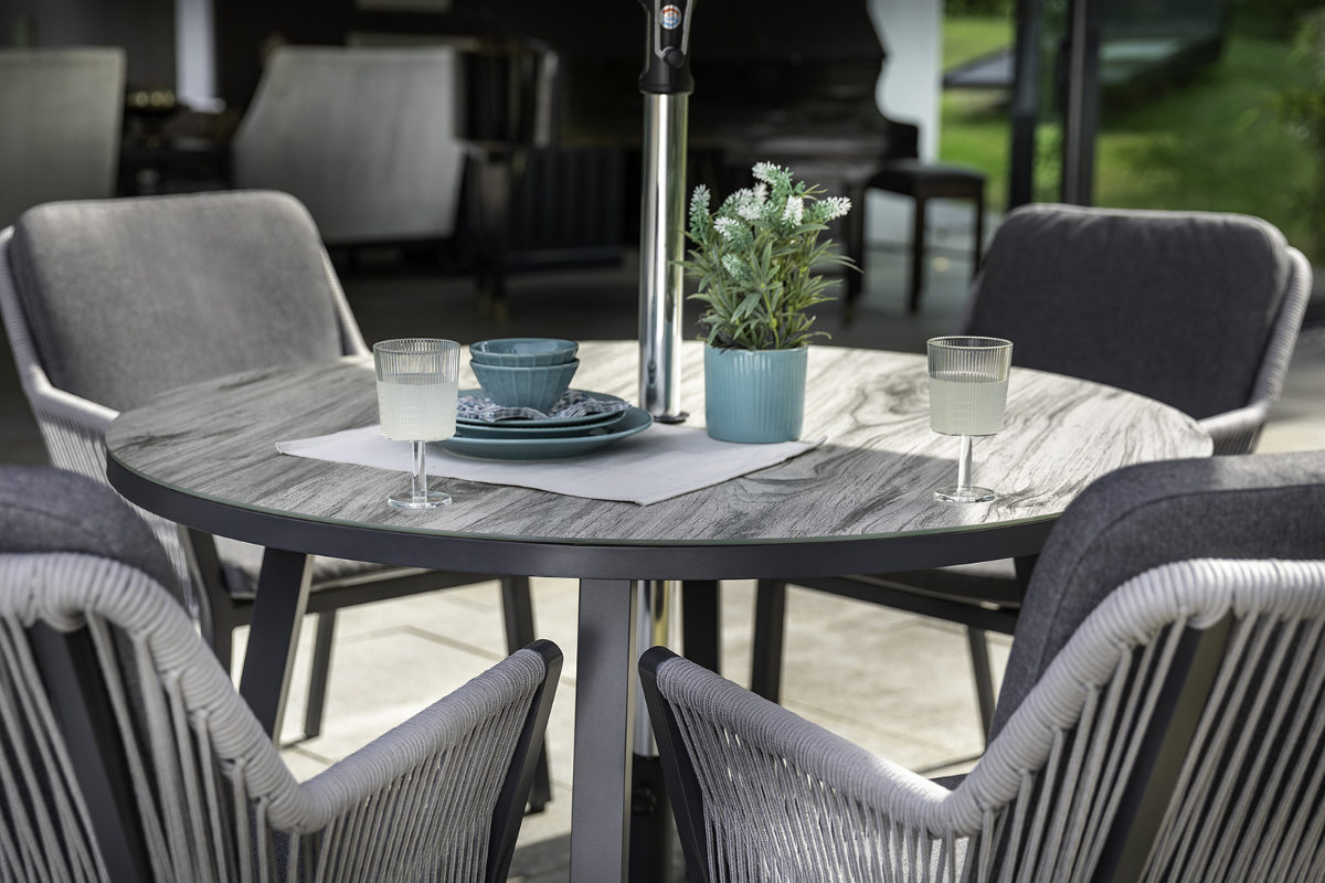 Dubai 4 Seat Round Dining Set