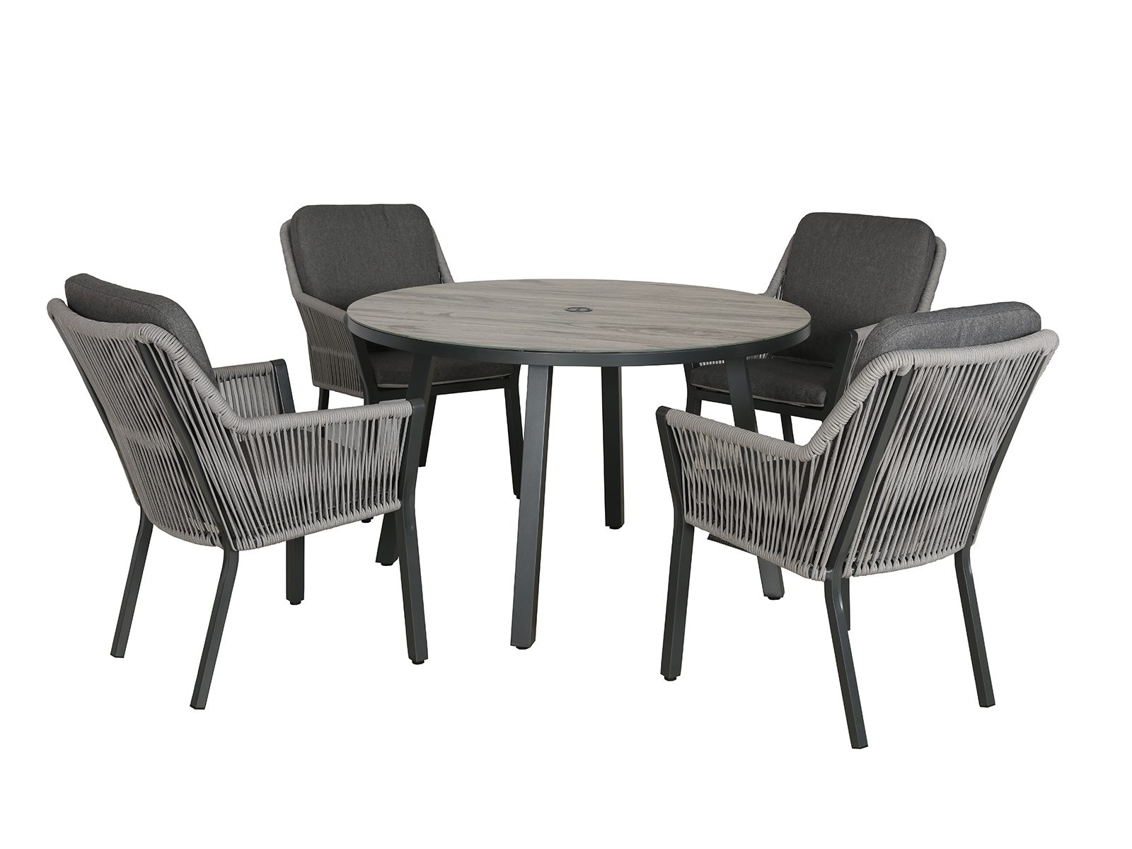 Dubai 4 Seat Round Dining Set