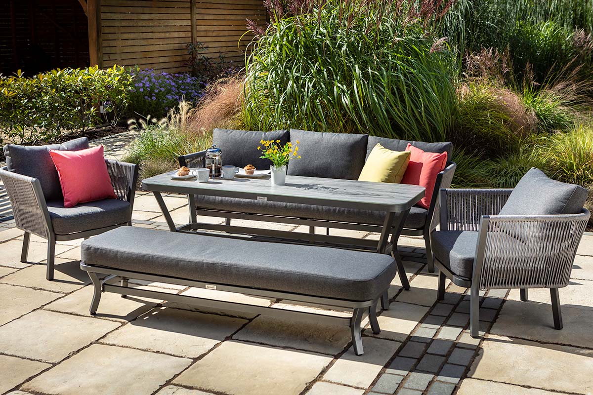 Dubai 3 Seat Casual Lounge Set with 3 Seat Bench