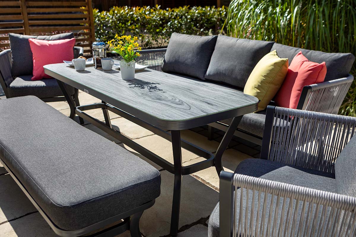 Dubai 3 Seat Casual Lounge Set with 3 Seat Bench
