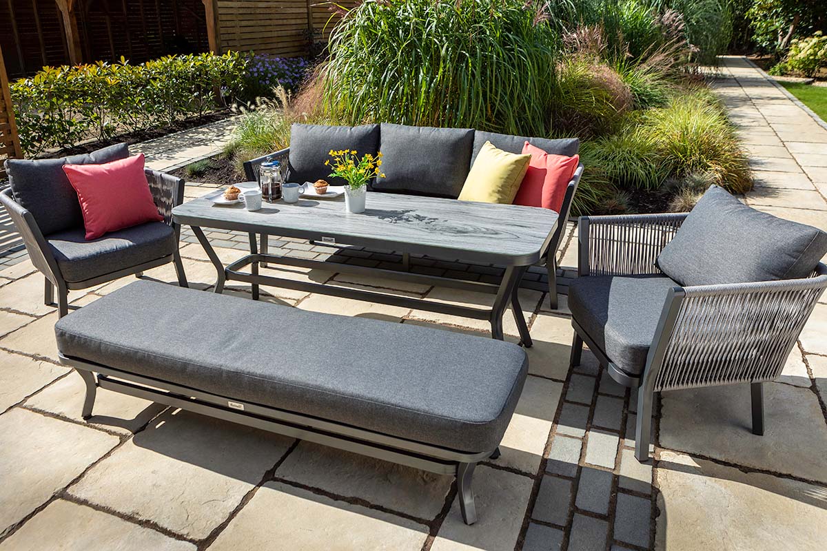 Dubai 3 Seat Casual Lounge Set with 3 Seat Bench