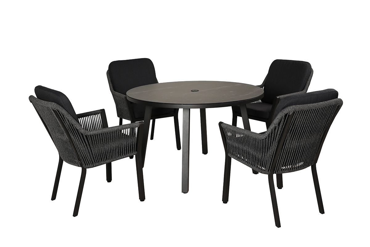 Sanza 4 Seat Round Dining Set