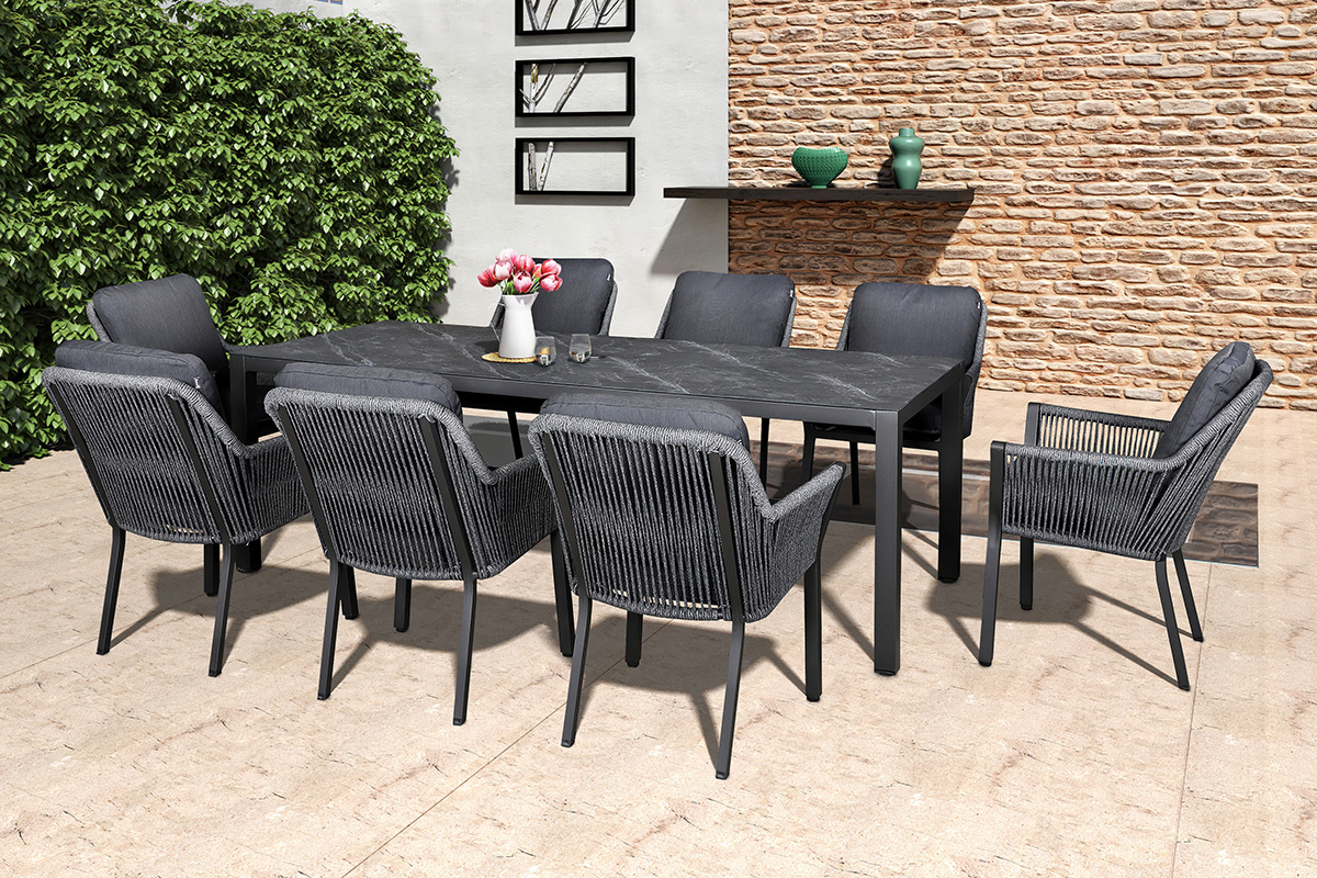 Sanza 8 Seat Rectangular Dining Set