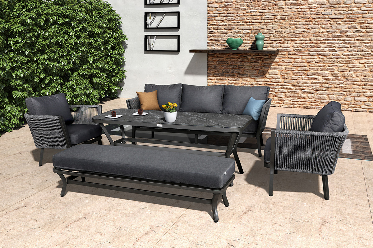 Sanza 3 Seat Casual Lounge Set with 3 Seat Bench