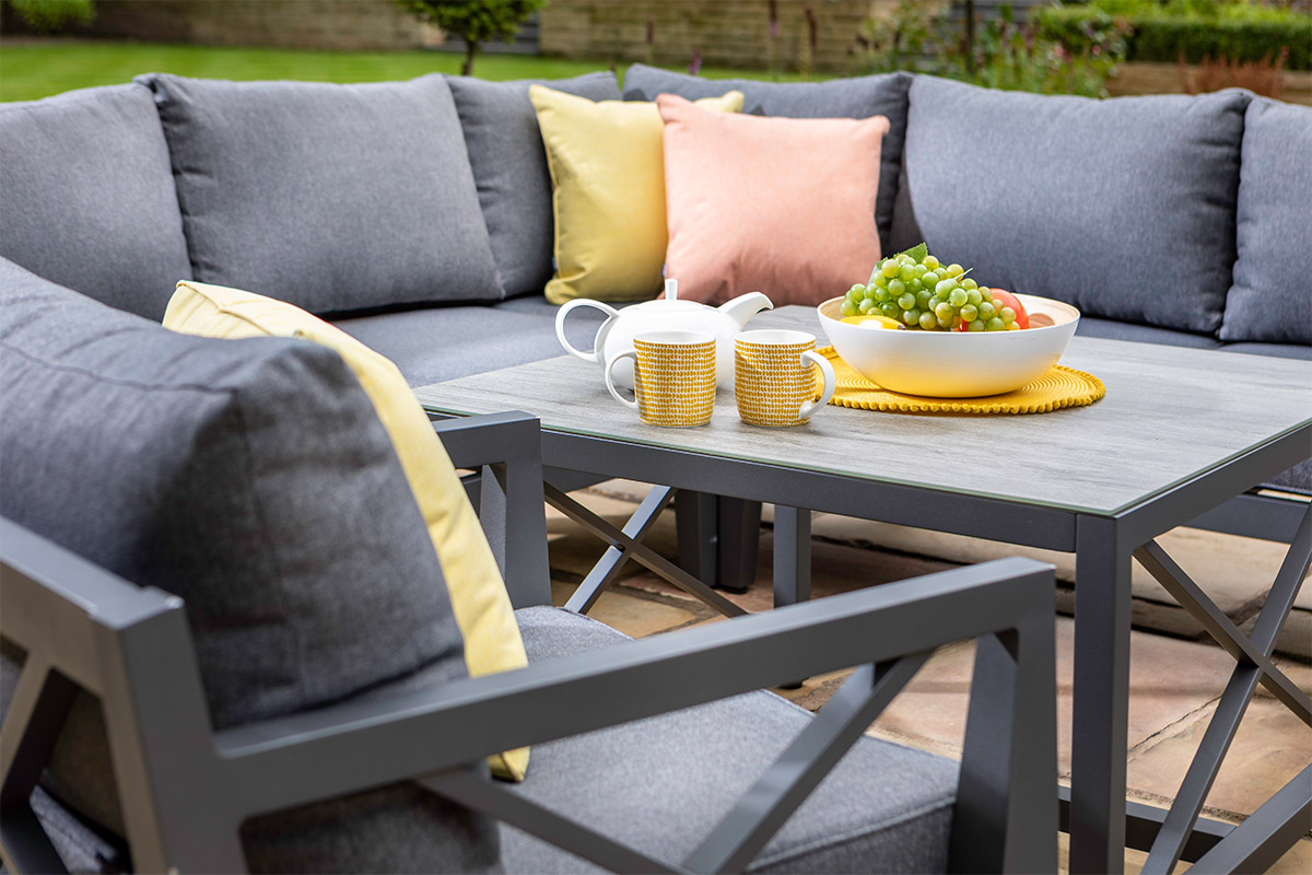 Sorrento Square Casual Dining Set with Lounge Chairs