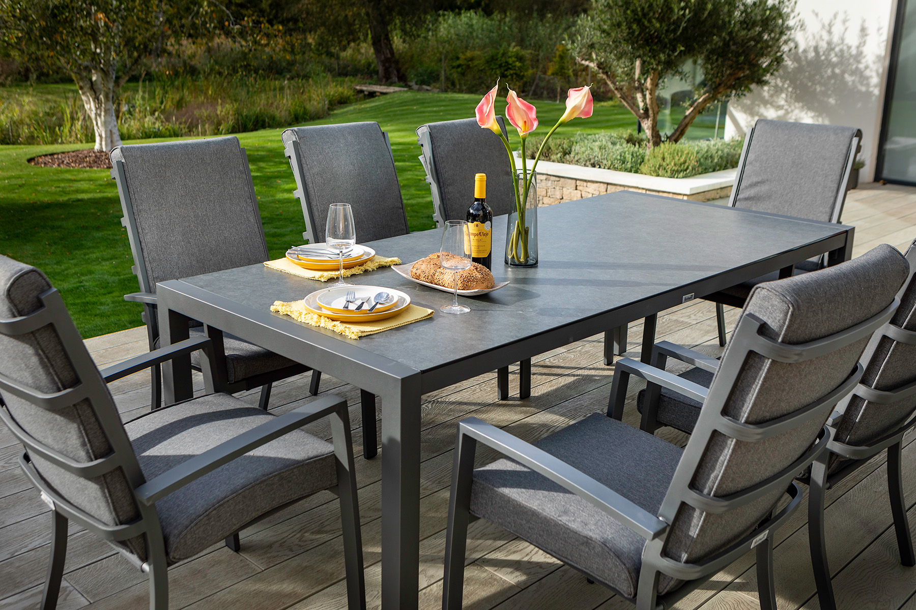 8 seater aluminium garden table discount
