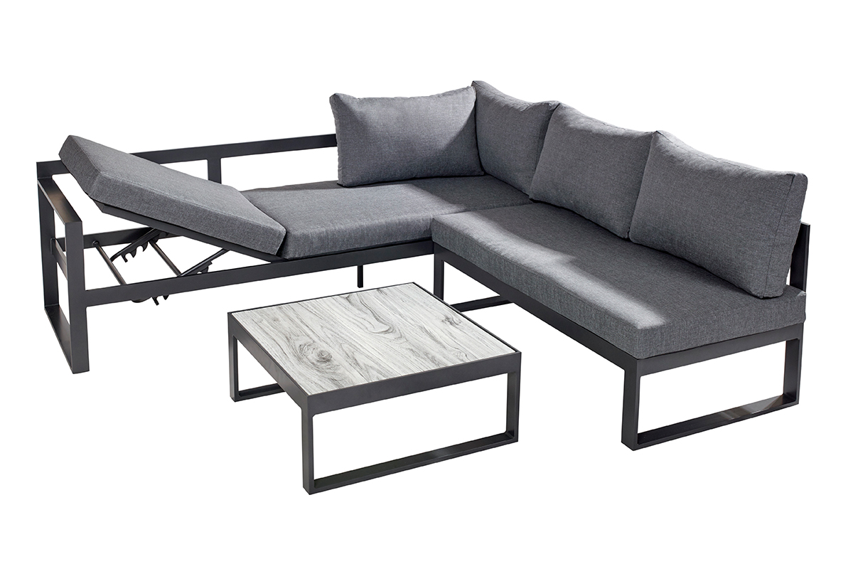 Vienna Square Corner Lounge Set with Integrated Lounger 