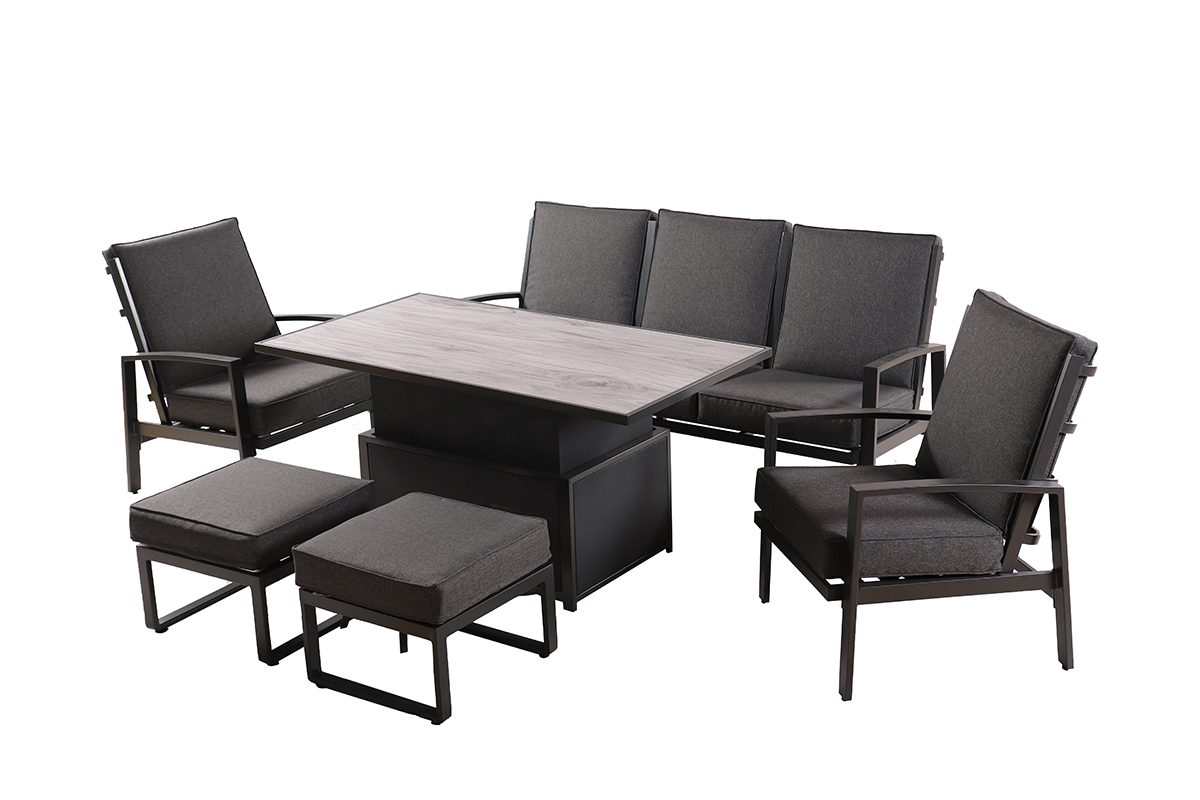 Vienna 3 Seat Lounge Set with Gas Pump Adjustable Table  