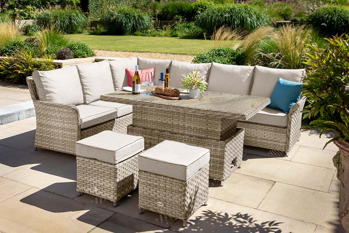 Heritage Rectangular Casual Dining Set with Adjustable Table