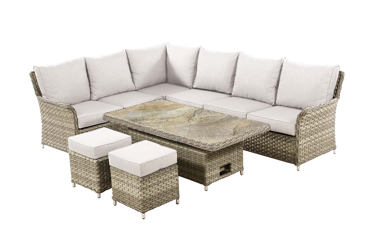 Heritage Rectangular Casual Dining Set with Adjustable Table