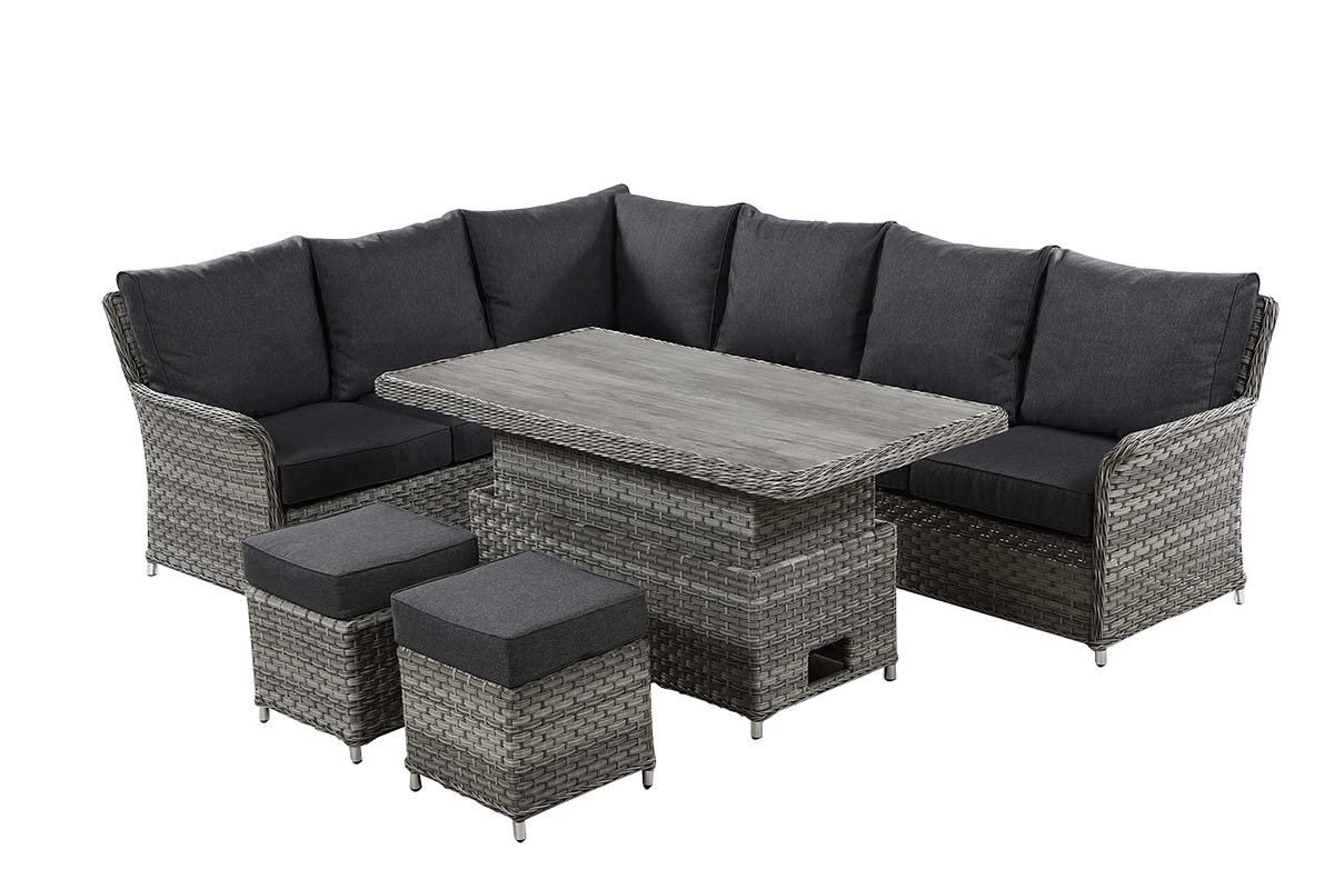 Heritage Rectangular Casual Dining Set with Adjustable Table