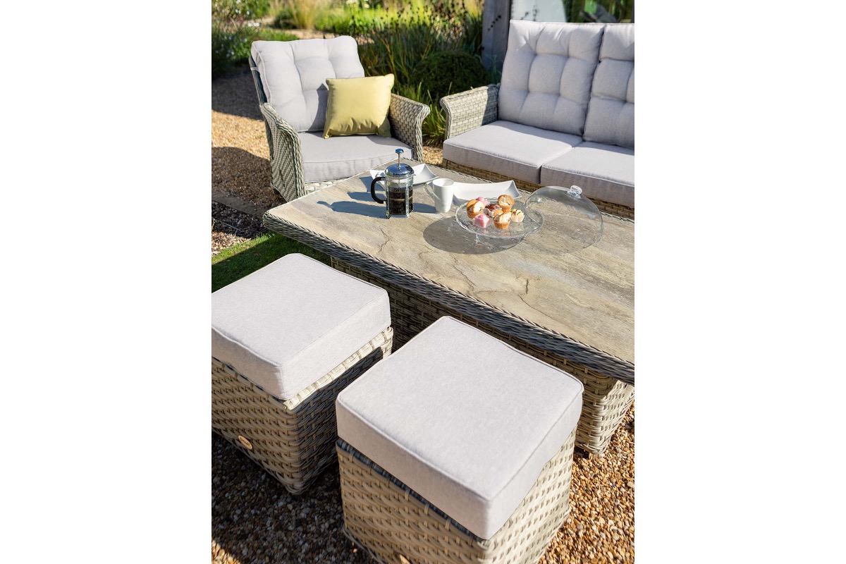 Heritage 3 Seat Reclining Lounge Set with Gas Pump Adjustable Table