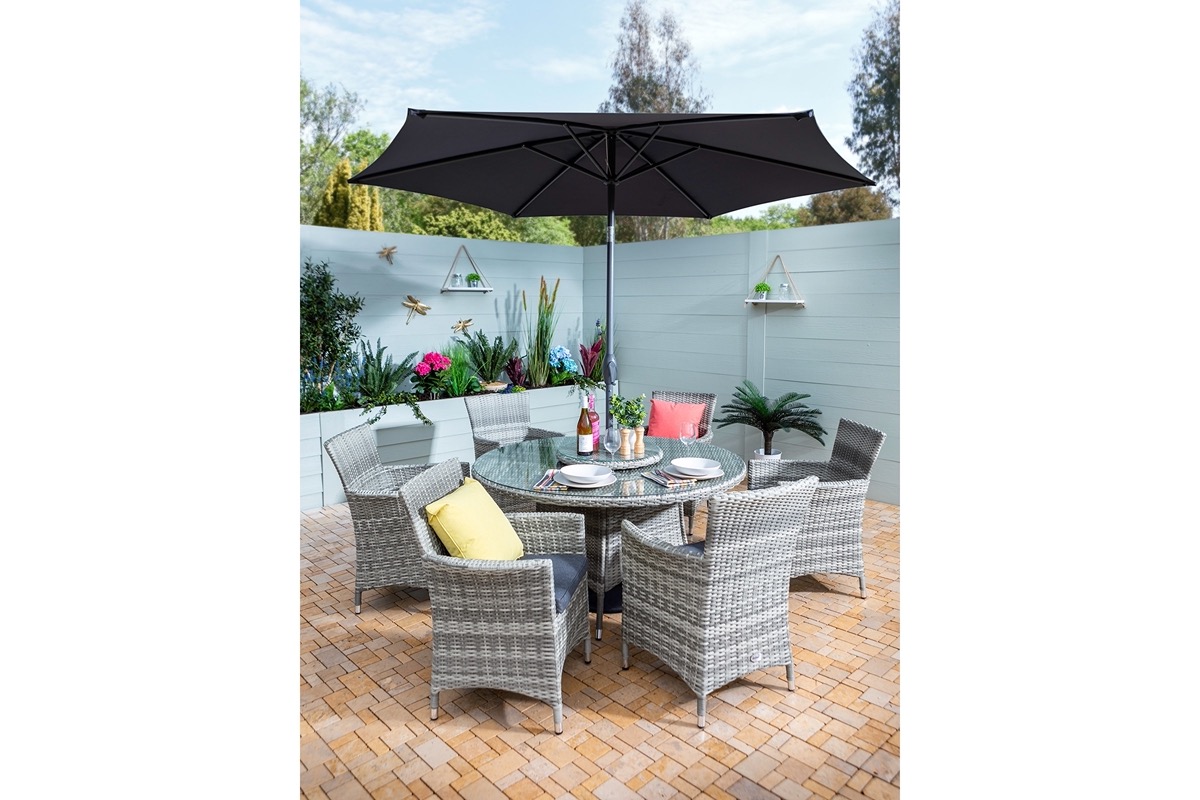 Westbury 6 Seat Round Dining Set with Lazy Susan 
