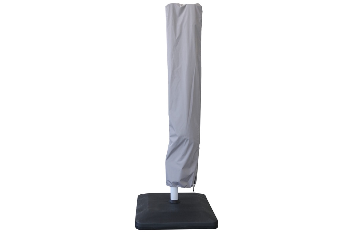 3m Square Caribbean Square Cantilever Parasol with Lights and Base